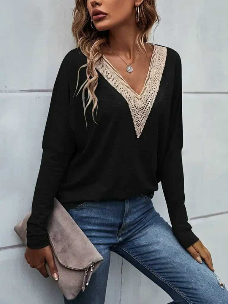 Langermabolur V-halsmál