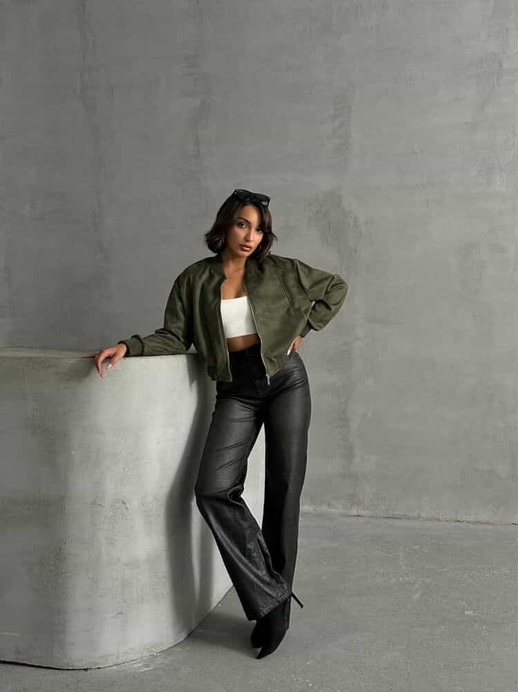 Rúskinnsjakki stuttur